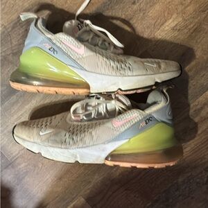 Nike Air Max 270 Beige and Green Sneakers